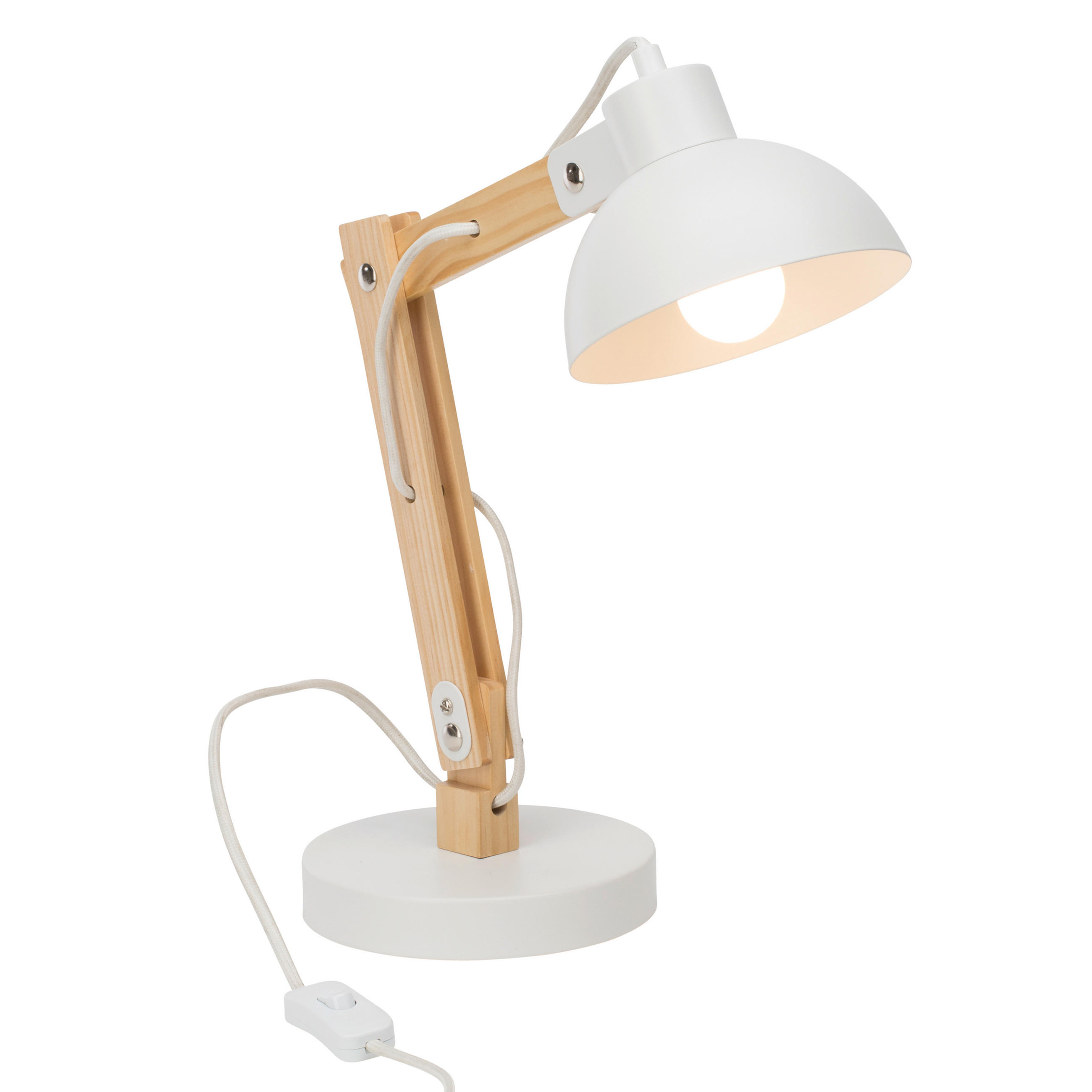TISCHLEUCHTE Moda 41,5/16/32 cm   - Weiß, Natur, Holz/Metall (41,5/16/32cm) - Brilliant