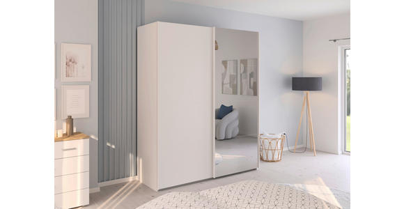 SCHWEBETÜRENSCHRANK 181/223/68 cm 2-türig Weiß  - Weiß, Design, Glas/Holzwerkstoff (181/223/68cm) - Novel