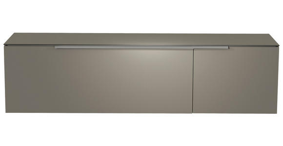 LOWBOARD Grau, Alufarben  - Alufarben/Grau, Design, Glas/Holzwerkstoff (160/41/45cm) - Moderano