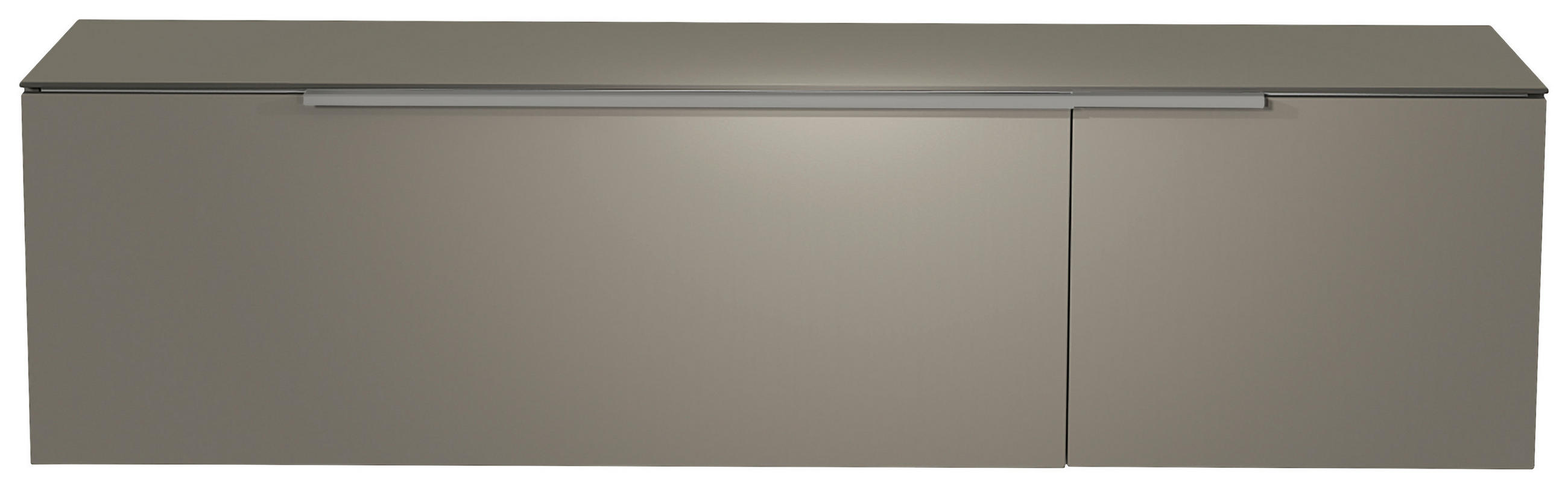 LOWBOARD in 160/41/45 cm - Alufarben/Grau, Design, Glas/Holzwerkstoff (160/41/45cm) - Moderano