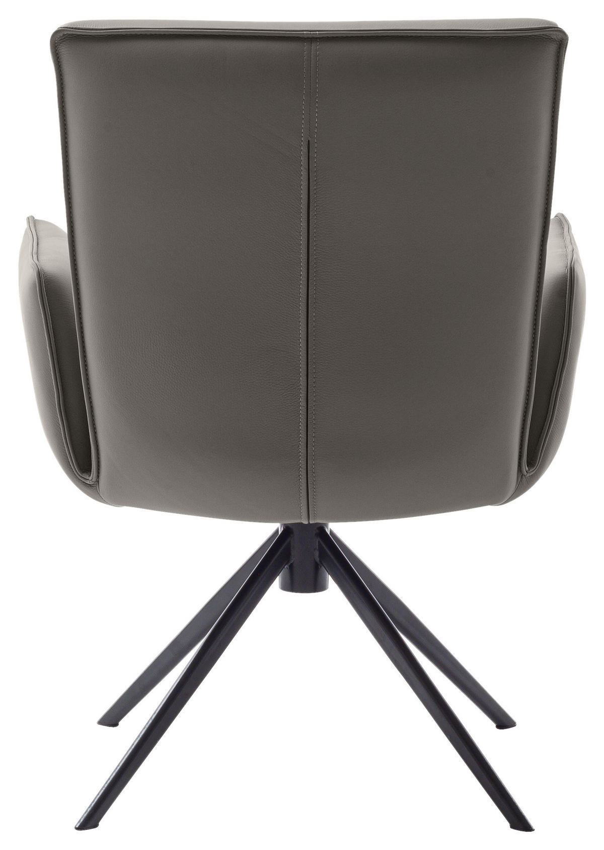 ARMLEHNSTUHL  in Stahl Echtleder pigmentiert  - Anthrazit/Schwarz, Design, Leder/Metall (63/89/65cm) - Valnatura