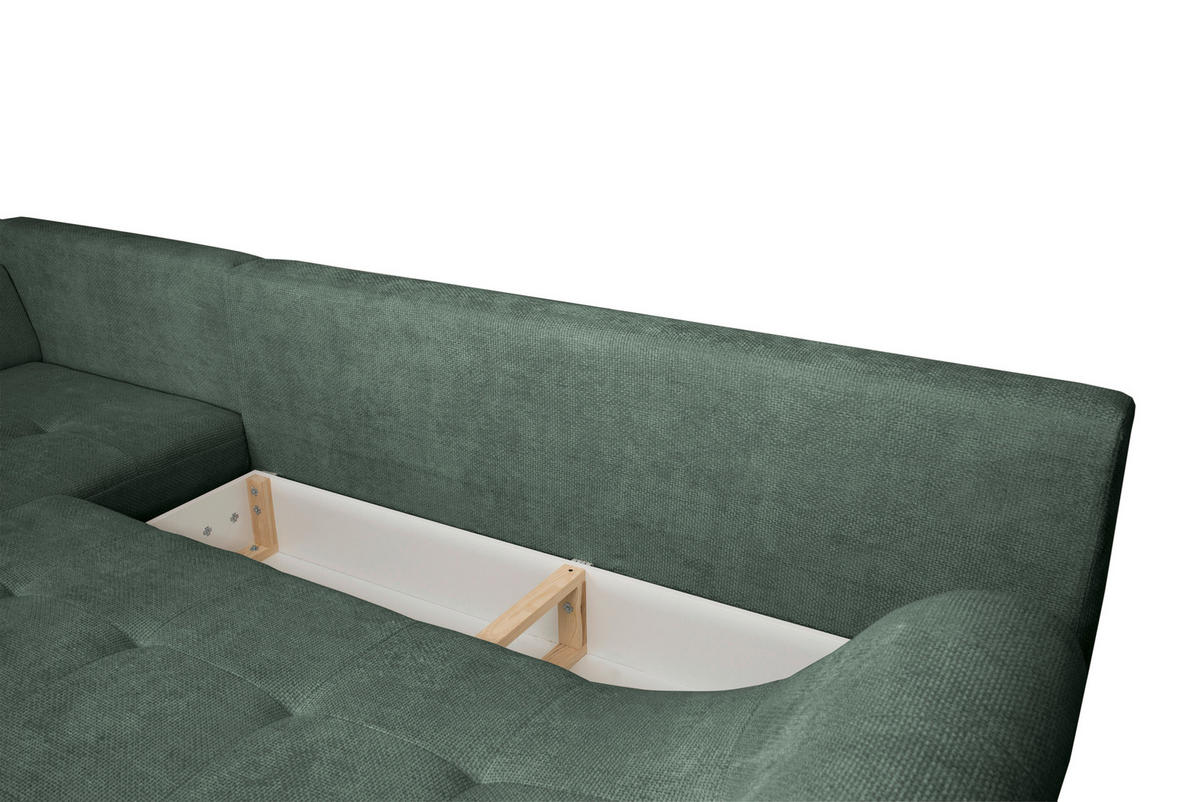 CloseUp von Carryhome ECKSOFA Dunkelgrün Struktur.