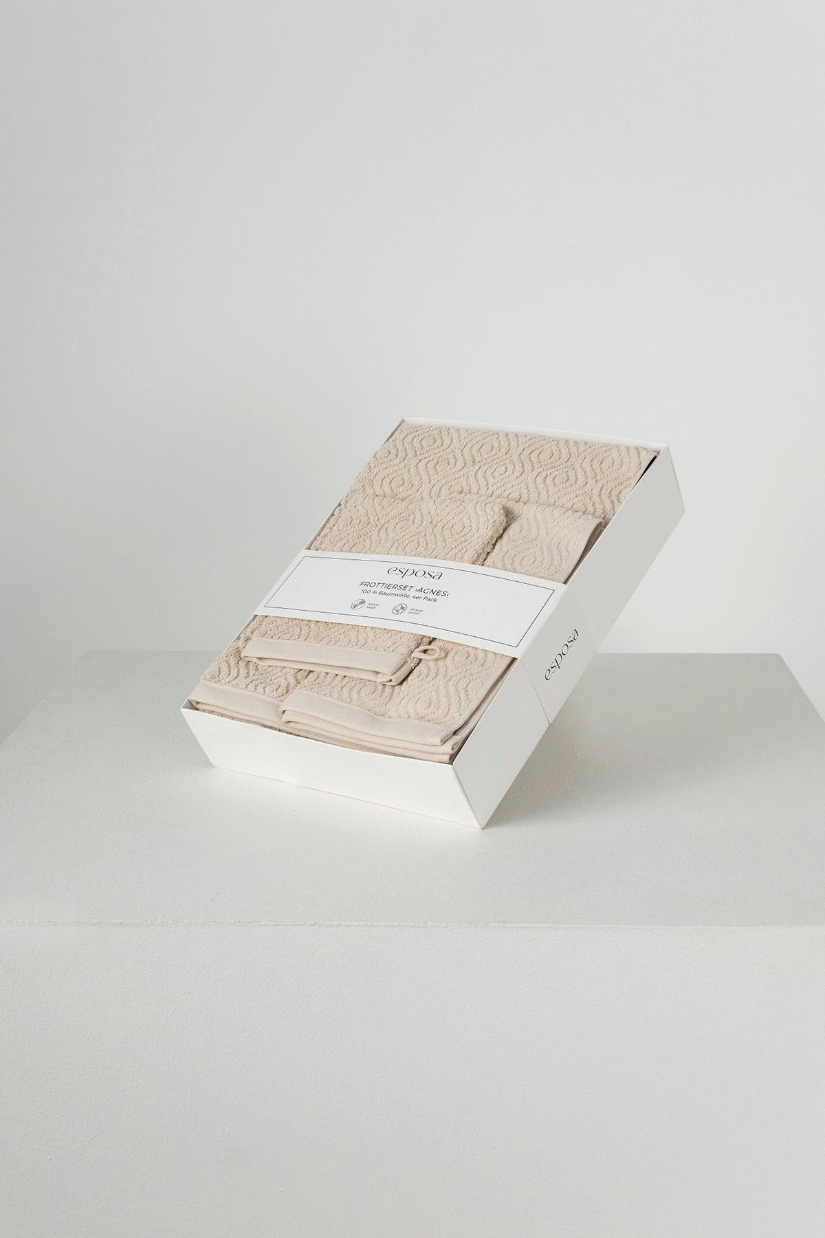 FROTTÉSET Santo taupe 4 delar  - taupe, Klassisk, textil - Esposa