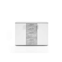 KOMODA     siva, bijela  - bijela/srebrne boje, Design, drvni materijal/plastika (120/82/35cm) - Xora