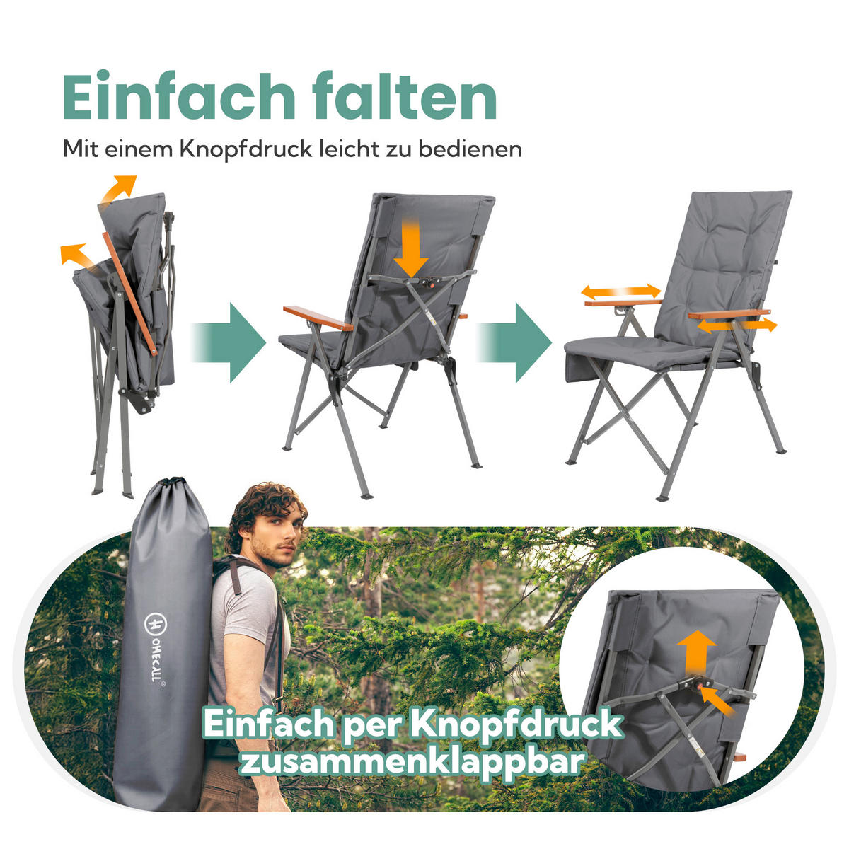 CAMPINGSESSEL-SET - Silberfarben/Grau, Basics, Textil/Metall (54/102/71cm) - Modante