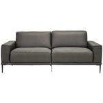 2,5-SITZER  in Echtleder Dunkelgrau   - Dunkelgrau/Schwarz, Design, Leder/Metall (200/102/92cm) - Johann Jakob