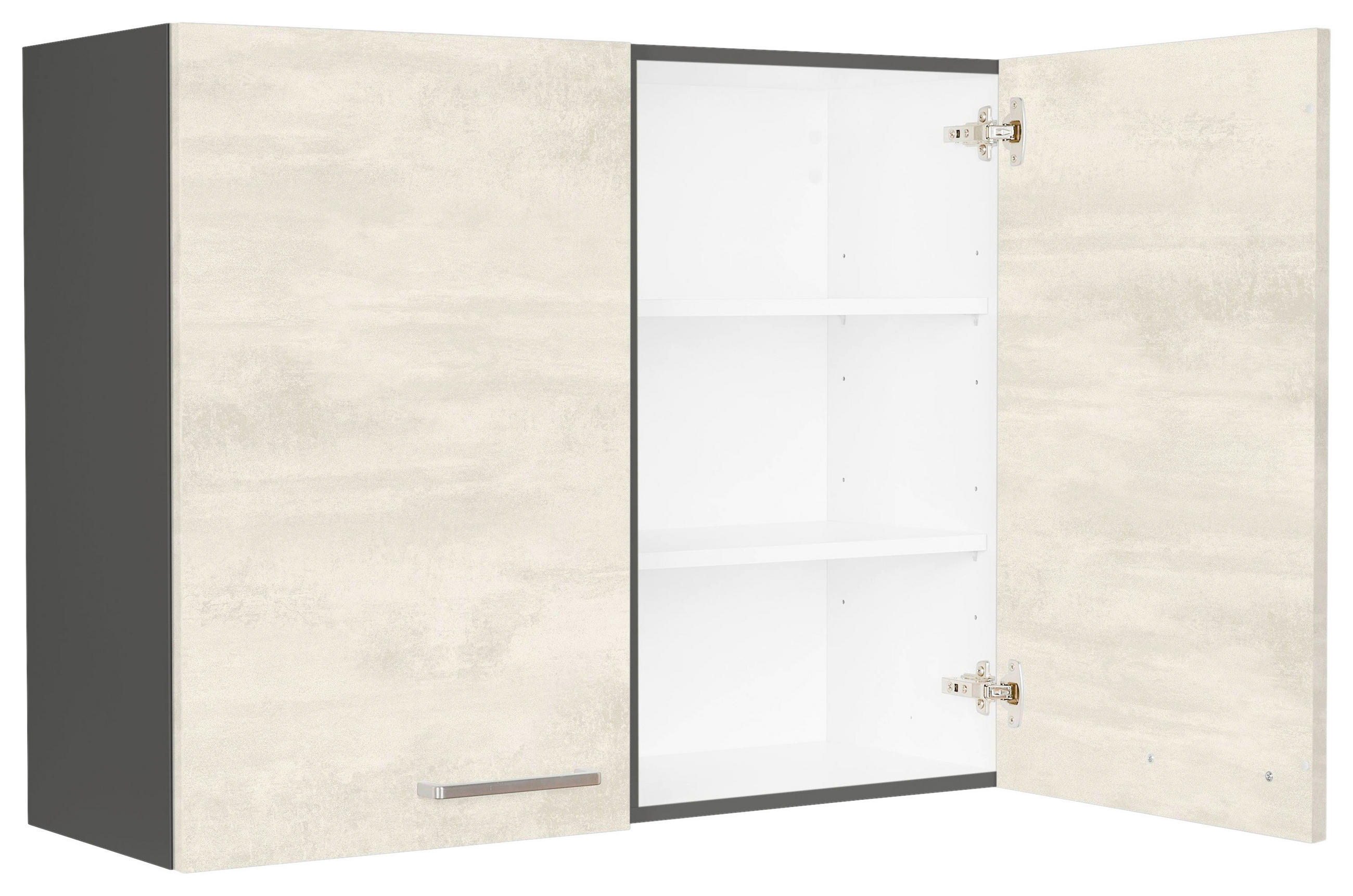 KÜCHENOBERSCHRANK 90/72/35 cm  in Weiß  - Schieferfarben/Edelstahlfarben, MODERN, Holzwerkstoff (90/72/35cm) - Nobilia
