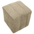 HOCKER in Textil Taupe  - Taupe/Schwarz, Design, Kunststoff/Textil (43/50/43cm) - Novel