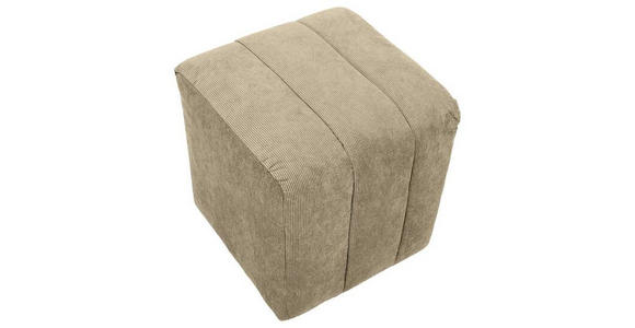 HOCKER in Textil Taupe  - Taupe/Schwarz, Design, Kunststoff/Textil (43/50/43cm) - Novel