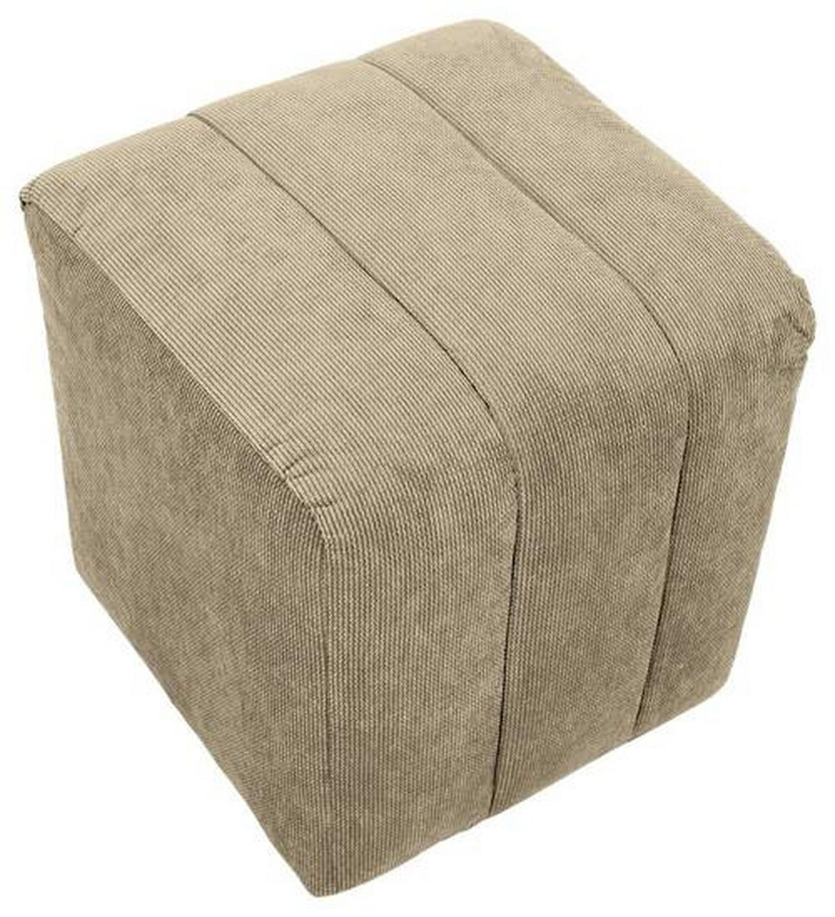 HOCKER in Textil Taupe  - Taupe/Schwarz, Design, Kunststoff/Textil (43/50/43cm) - Novel