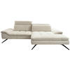 ECKSOFA in Chenille Beige  - Beige/Schwarz, Design, Textil/Metall (288/179-202cm) - Stylife