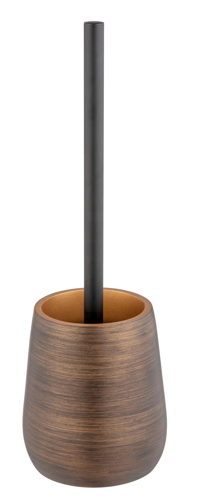 WC-BÜRSTENGARNITUR - Schwarz/Bronzefarben, KONVENTIONELL, Kunststoff/Metall (12,5/37/12,5cm) - Wenko