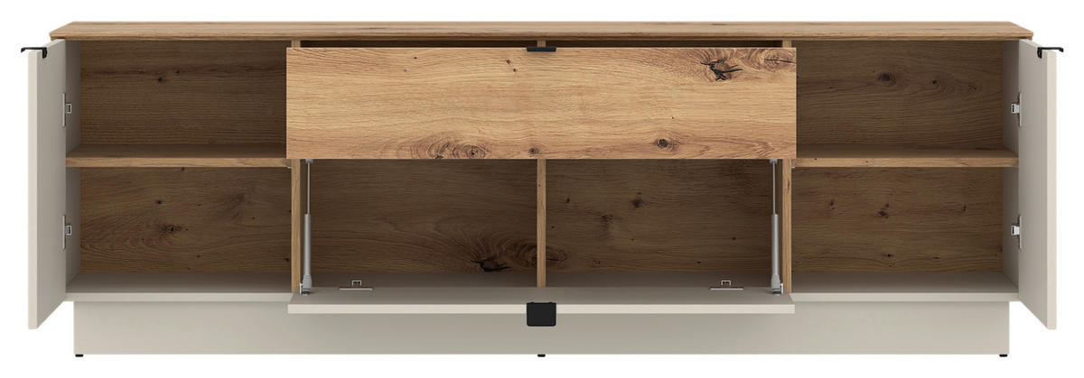 TV-ELEMENT VIONA Holzwerkstoff Kaschmir, Eiche Artisan  - Kaschmir/Eiche Artisan, Basics, Holzwerkstoff/Kunststoff (180/59,5/40cm) - Livetastic
