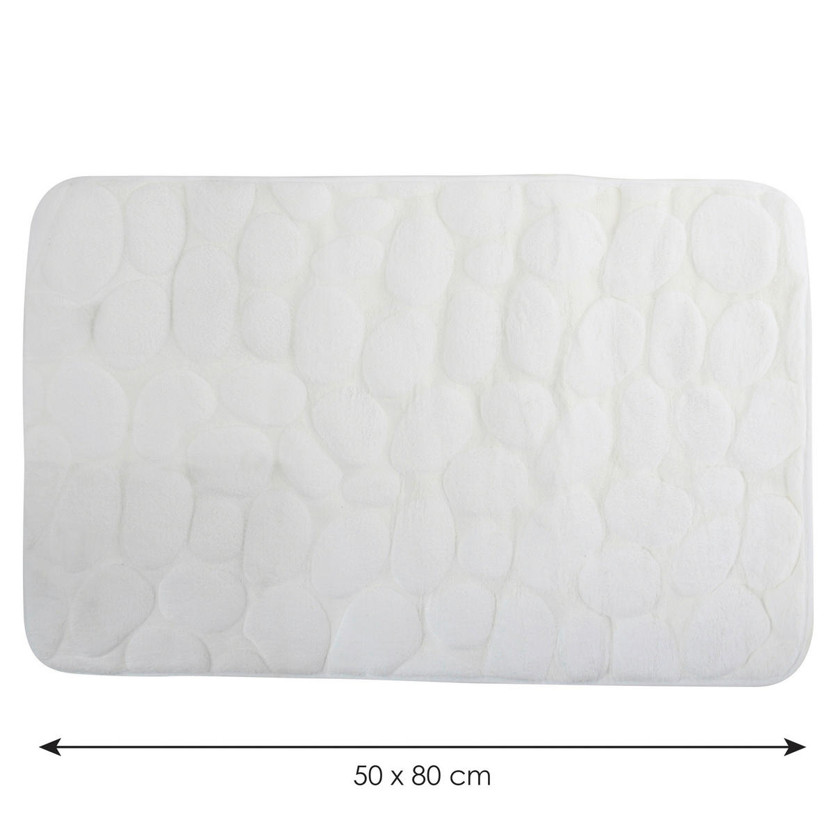 BADTEPPICH Weiß 50/80 cm  - Weiß, KONVENTIONELL (50/80cm) - Spirella