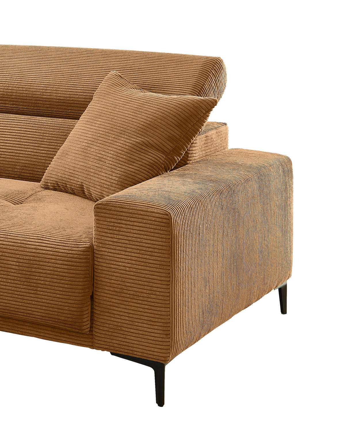 ECKSOFA Cord Goldfarben  - Goldfarben/Schwarz, Basics, Textil/Metall (183/250cm) - Livetastic