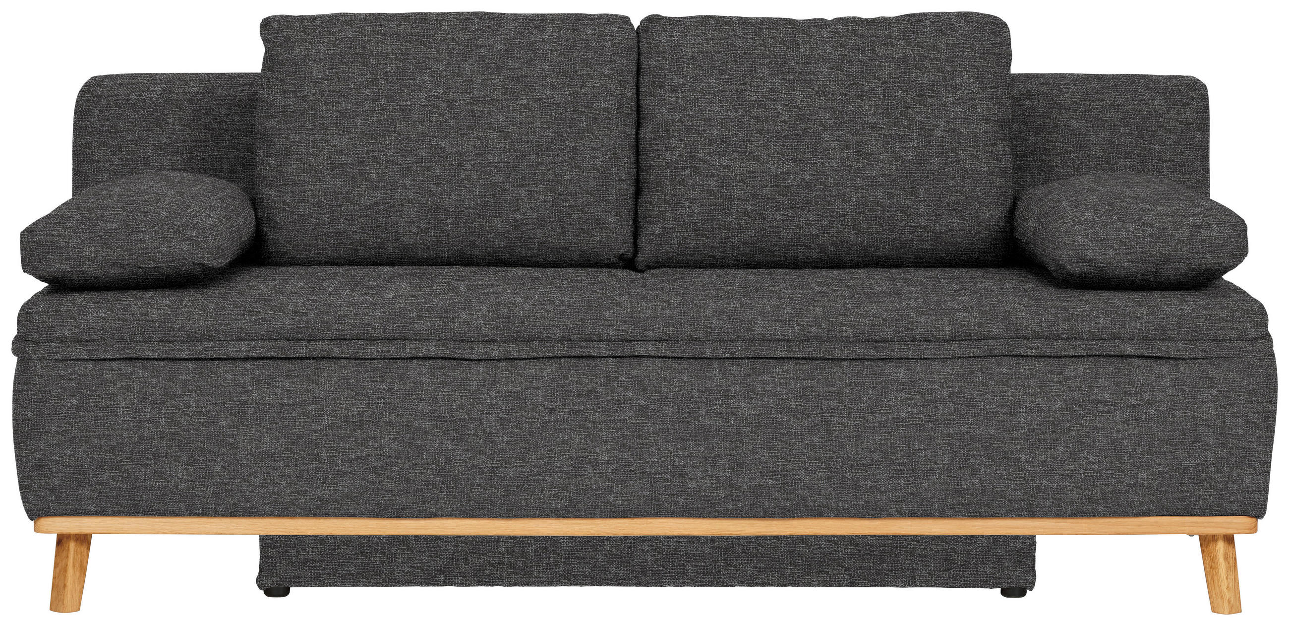 KANAPÉÁGY textil antracit  - natúr/antracit, Konventionell, textil/fa (203/95/96cm) - Venda