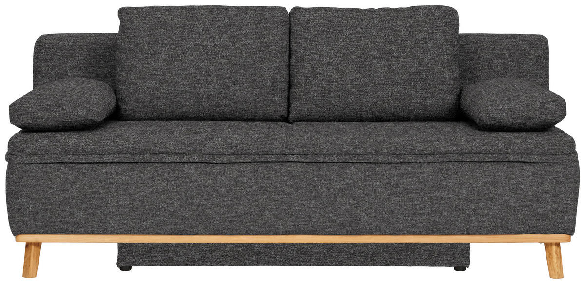 SCHLAFSOFA in Webstoff Anthrazit  - Anthrazit/Naturfarben, Konventionell, Holz/Textil (203/95/96cm) - Venda