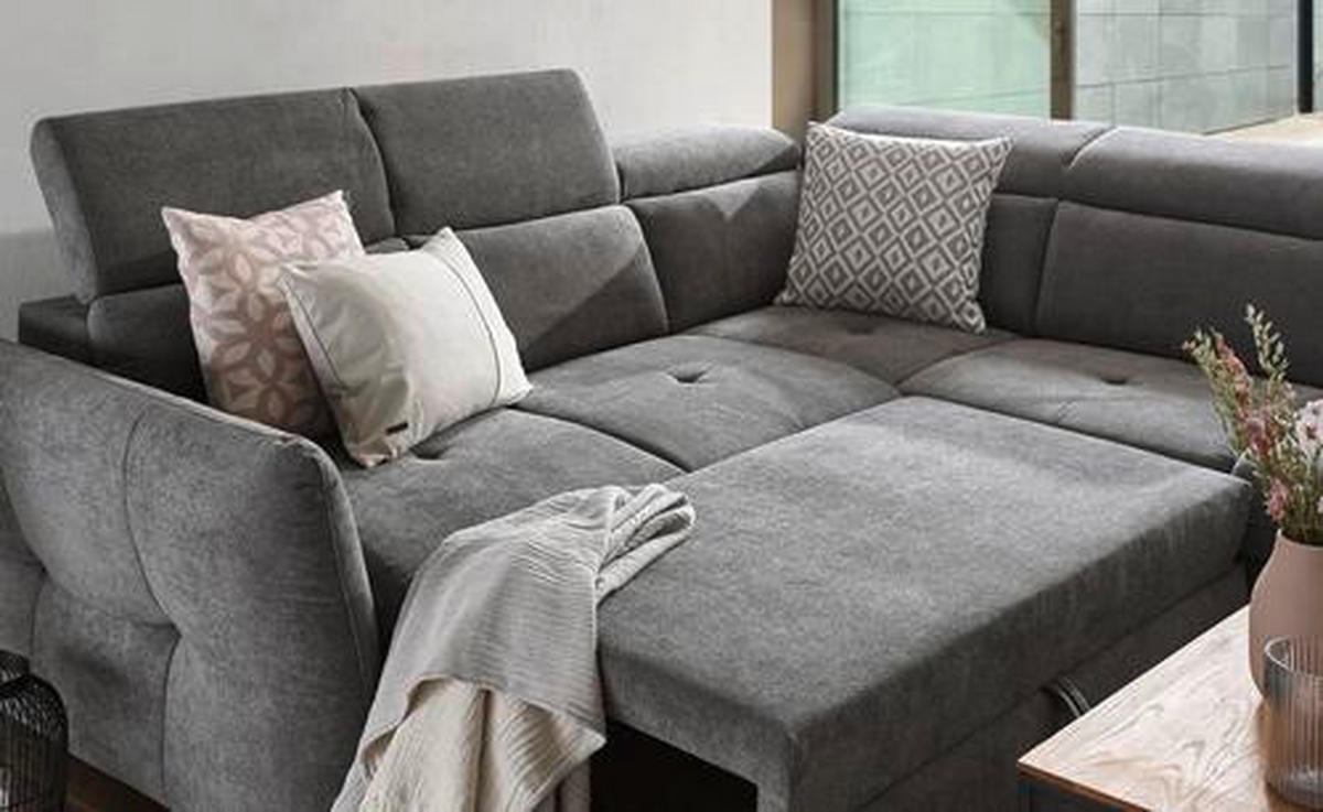 ECKSOFA in Velours Dunkelgrün  254/224 cm  - Dunkelgrün/Schwarz, Design, Kunststoff/Textil (254/224cm) - Stylife