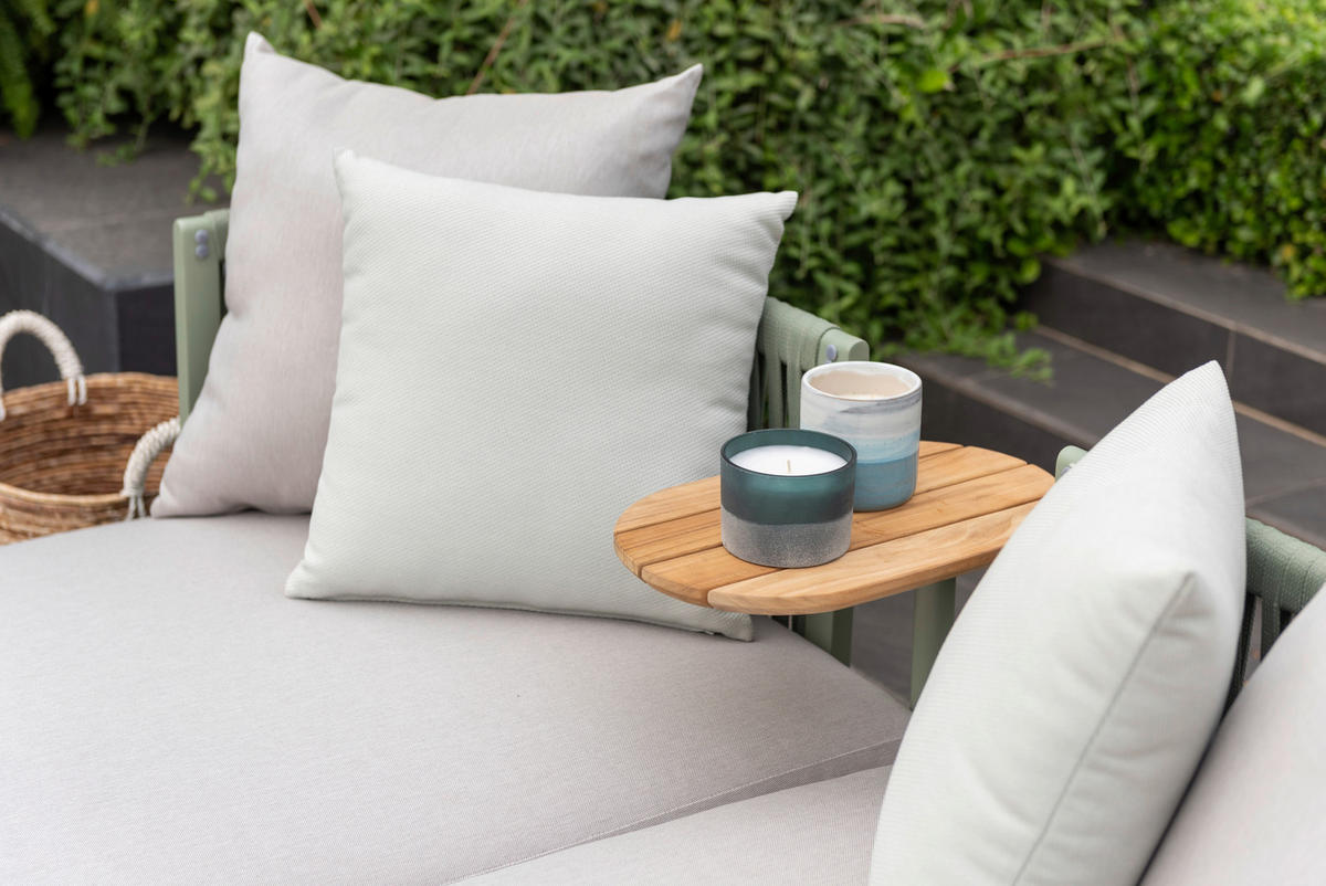 LOUNGESOFA  - Grauweiß/Hellgrün, Design, Holz/Textil (180/69/85cm) - Amatio