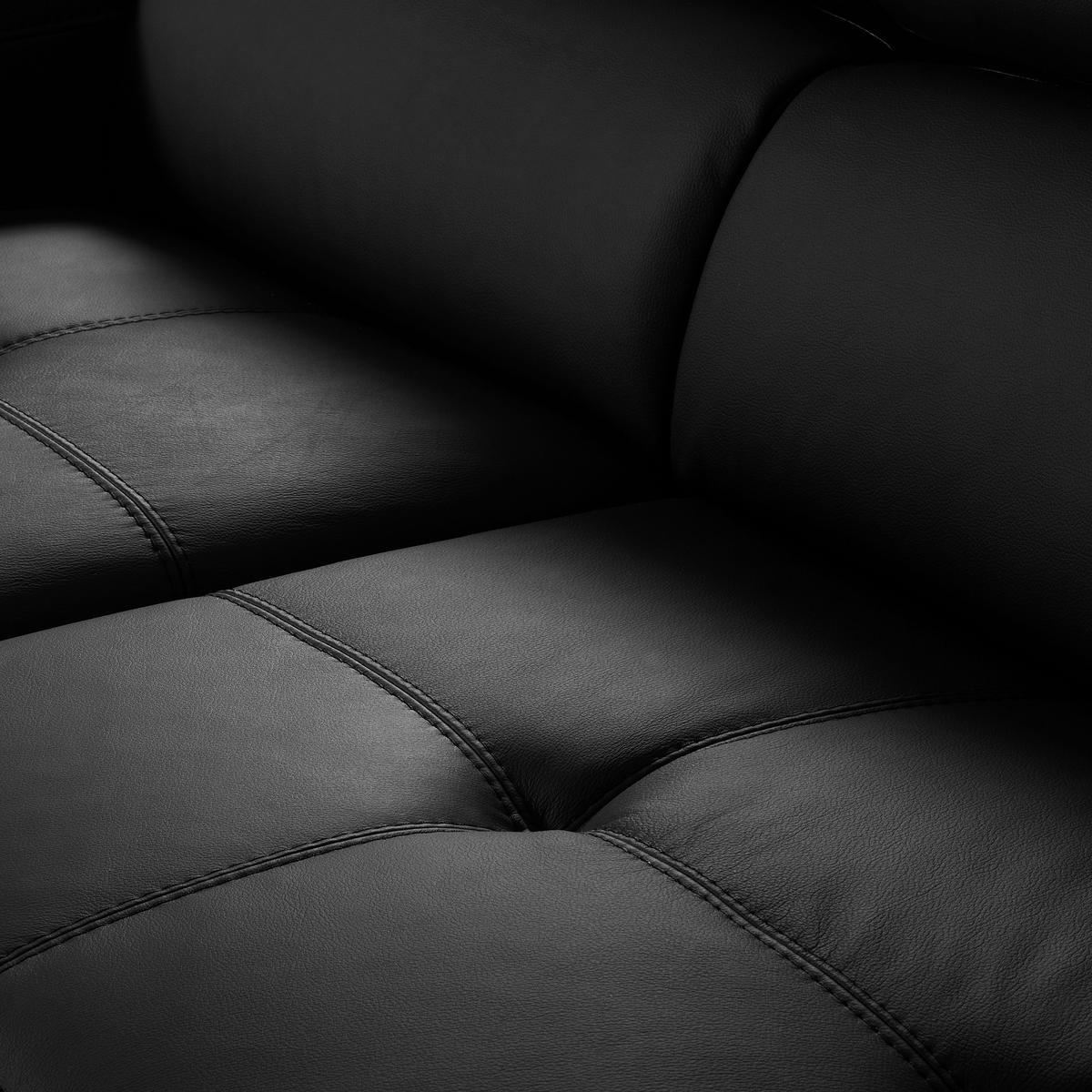 ECKSOFA  in Lederlook Echtleder Schwarz  - Schwarz, Design, Leder/Textil (173/247cm) - Livetastic