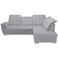ECKSOFA Hellgrau Chenille  - Chromfarben/Hellgrau, KONVENTIONELL, Kunststoff/Textil (260/205cm) - Carryhome