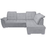 ECKSOFA Hellgrau Chenille  - Chromfarben/Hellgrau, KONVENTIONELL, Kunststoff/Textil (260/205cm) - Carryhome