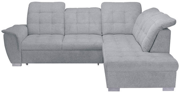 ECKSOFA Hellgrau Chenille  - Chromfarben/Hellgrau, KONVENTIONELL, Kunststoff/Textil (260/205cm) - Carryhome