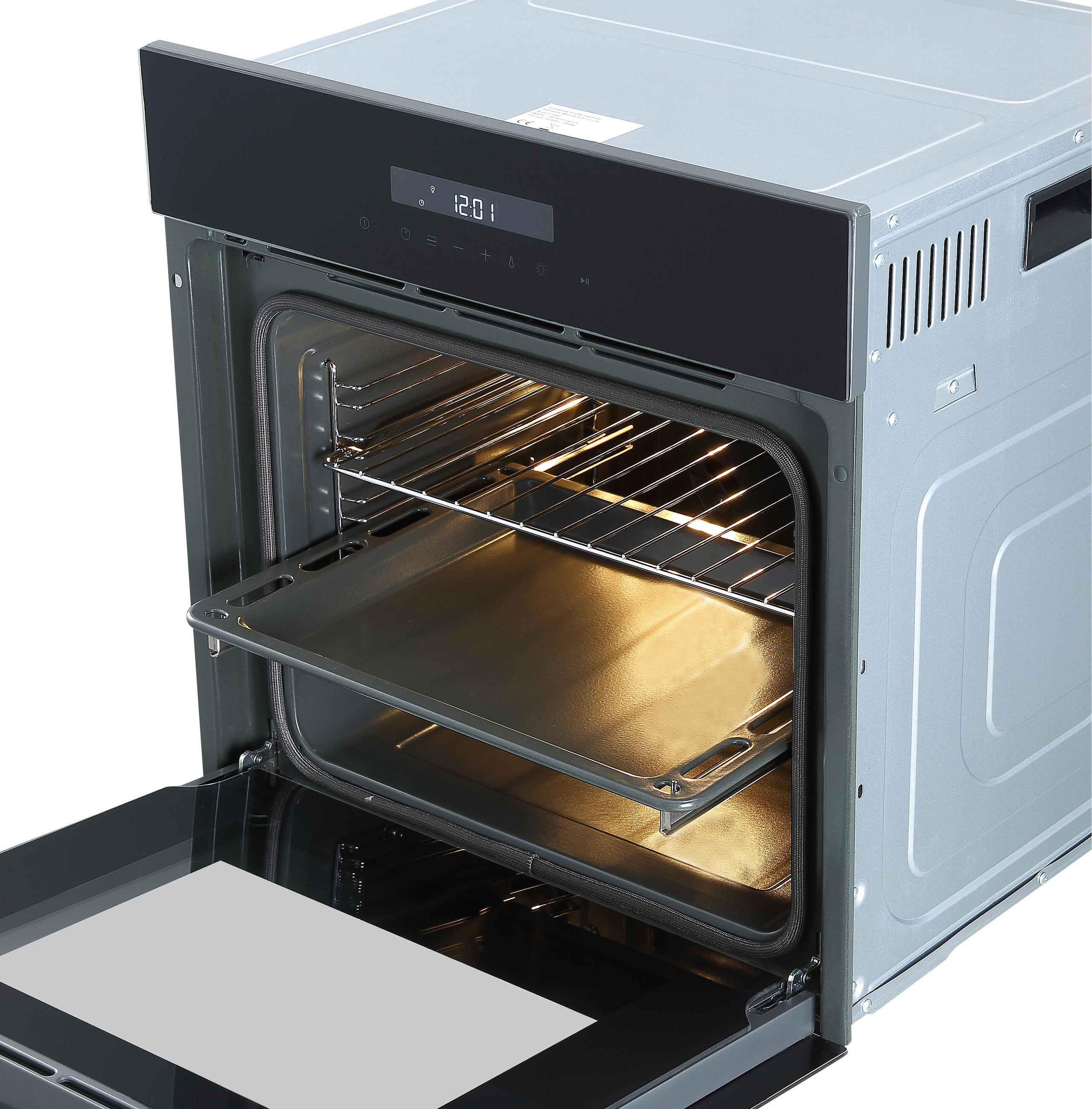 EINBAUBACKOFEN PYRO9TOUCH  - Schwarz, Trend, Glas/Metall (59,5/59/57,5cm) - Respekta