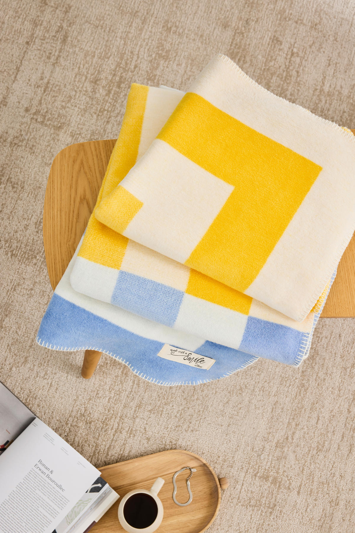 DECKE 150/200 cm  - Blau/Gelb, Basics, Textil (150/200cm) - S. Oliver