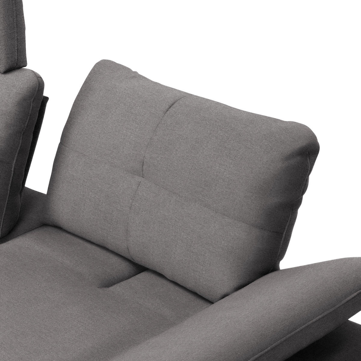 ECKSOFA in Webstoff Anthrazit  - Anthrazit/Schwarz, Design, Textil/Metall (179/301cm) - Chilliano