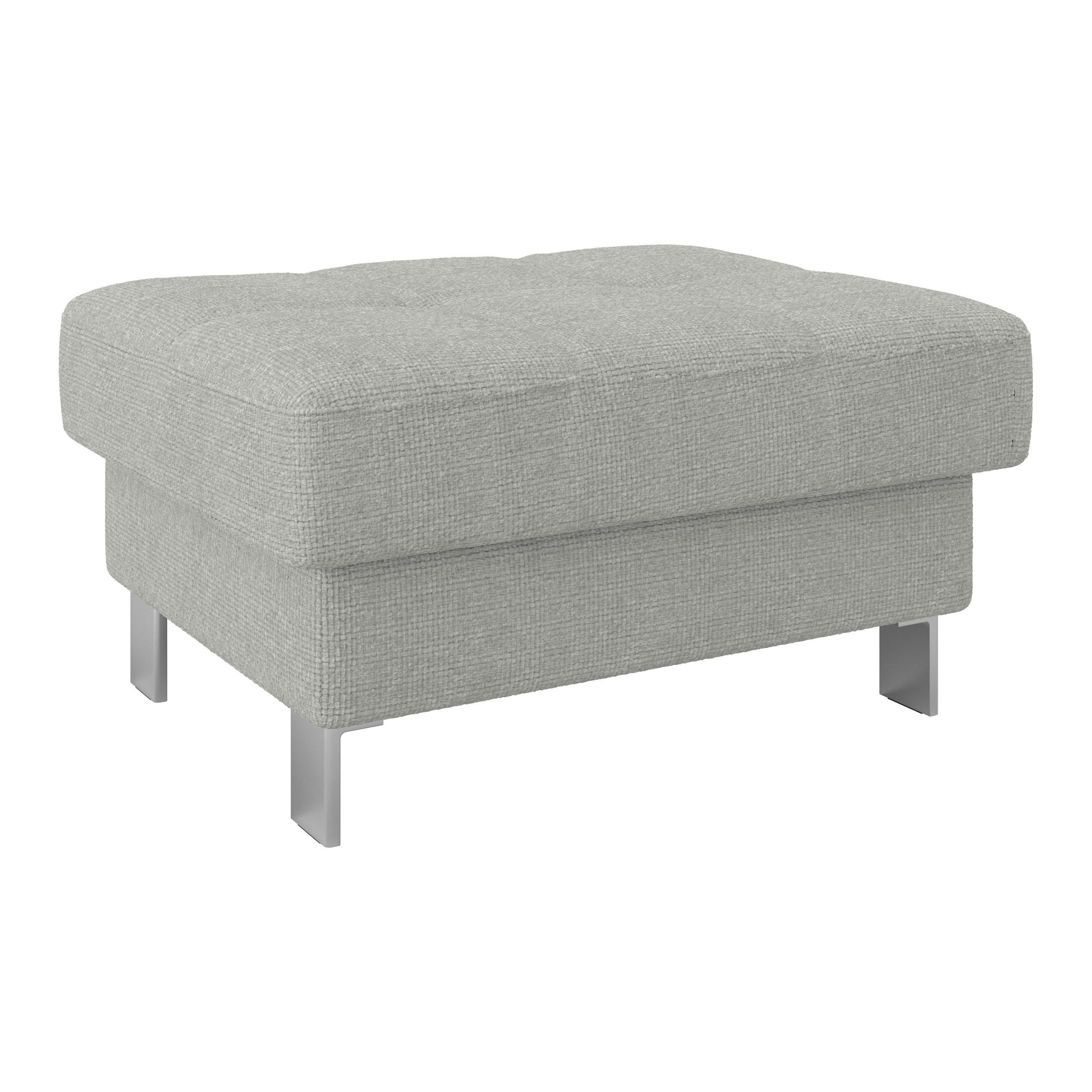 HOCKER Drell Hellgrau  - Hellgrau, MODERN, Textil/Metall (90/44/73cm) - MID.YOU