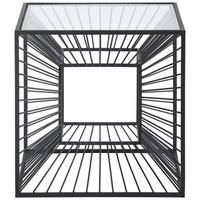 BEISTELLTISCH 40/40/40 cm Schwarz quadratisch  - Schwarz, Trend, Glas/Metall (40/40/40cm) - Xora