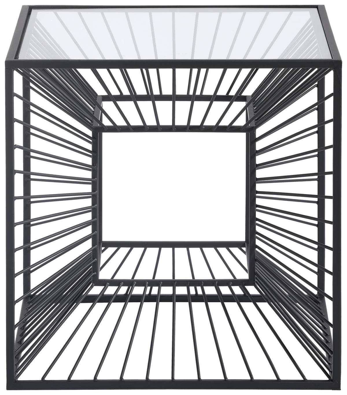 BEISTELLTISCH 40/40/40 cm Schwarz quadratisch  - Schwarz, Trend, Glas/Metall (40/40/40cm) - Xora