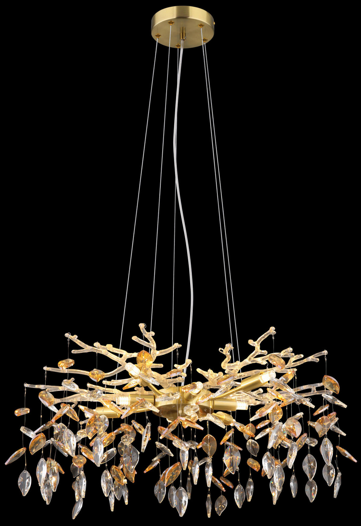 LUSTR, 61/120 cm  - jantarové barvy/barvy zlata, Konvenční, kov/sklo (61/120cm)