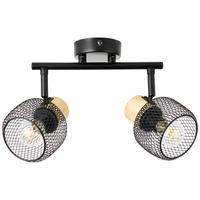 DECKENSTRAHLER - Schwarz/Kieferfarben, Basics, Holz/Metall (38/17,5/10cm) - Brilliant