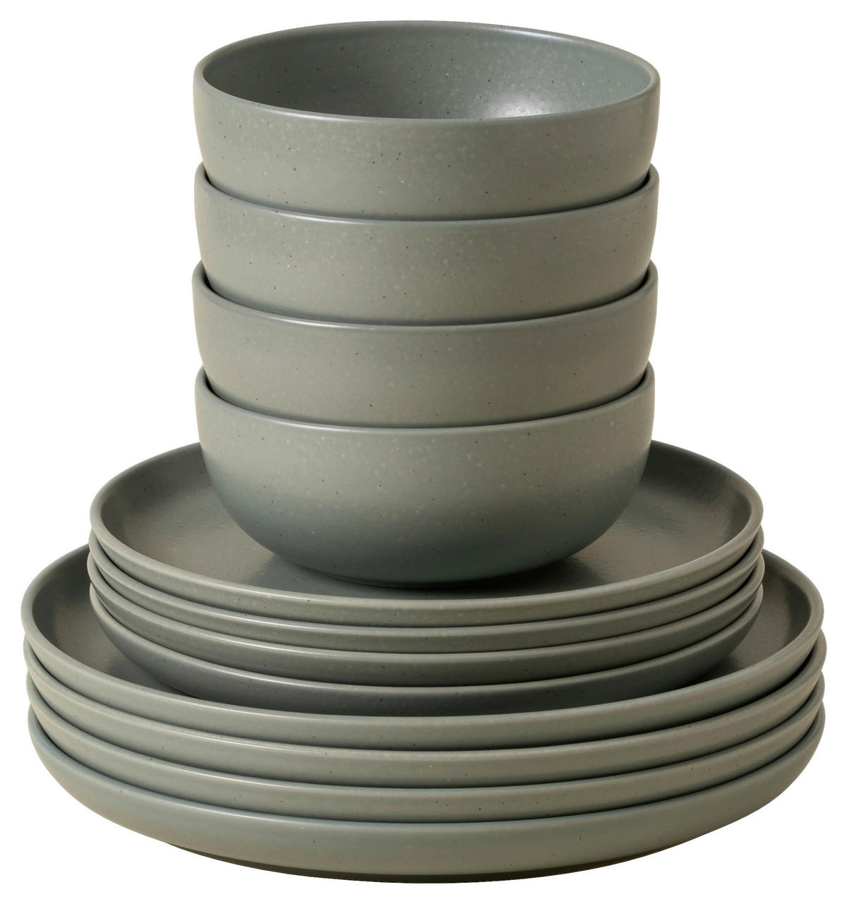 KOMBISERVICE Salbeigrün PACIFICA 12-teilig 4 Personen  - Salbeigrün, Basics, Keramik - Costa Nova