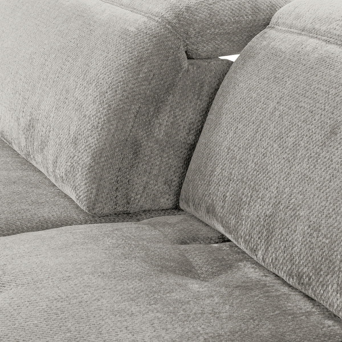 ECKSOFA  Webstoff Grau  - Schwarz/Grau, Design, Textil/Metall (268/195cm) - Livetastic