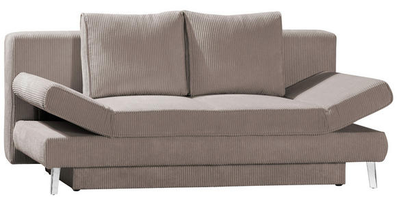 SCHLAFSOFA in Cord Beige  - Chromfarben/Beige, Design, Textil/Metall (200/85/90cm) - Xora