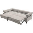 ECKSOFA in Chenille Beige  - Beige/Schwarz, KONVENTIONELL, Textil/Metall (184/265cm) - Hom`in