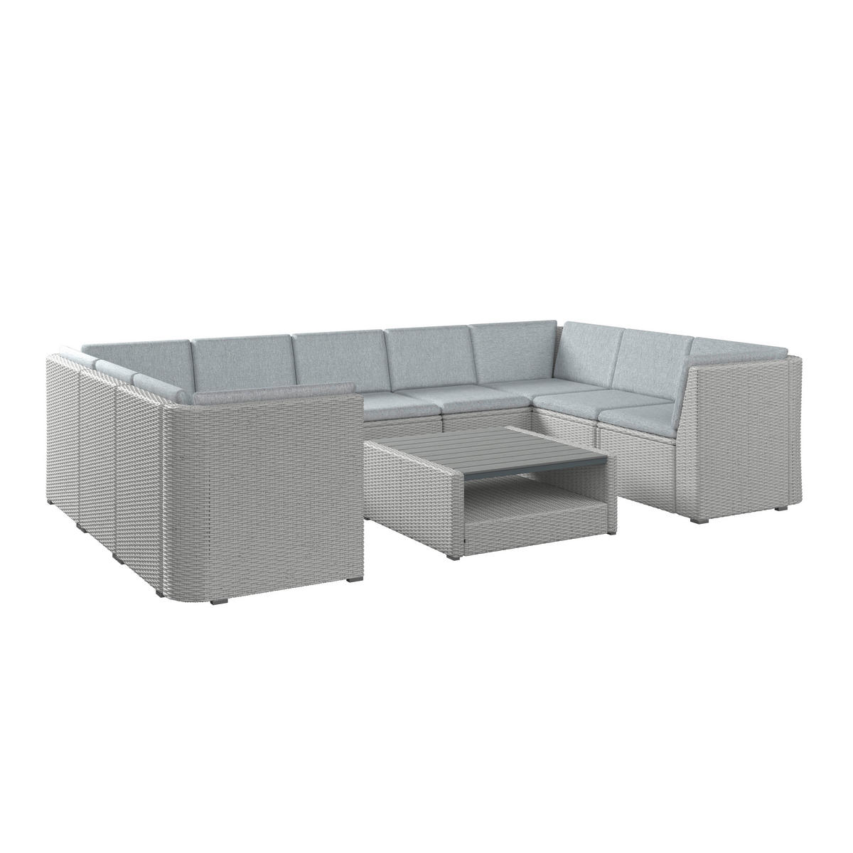 LOUNGEGARNITUR   225/78/347 cm Stahl  - Seidengrau/Grau, KONVENTIONELL, Metall (225/78/347cm) - Ambia Garden