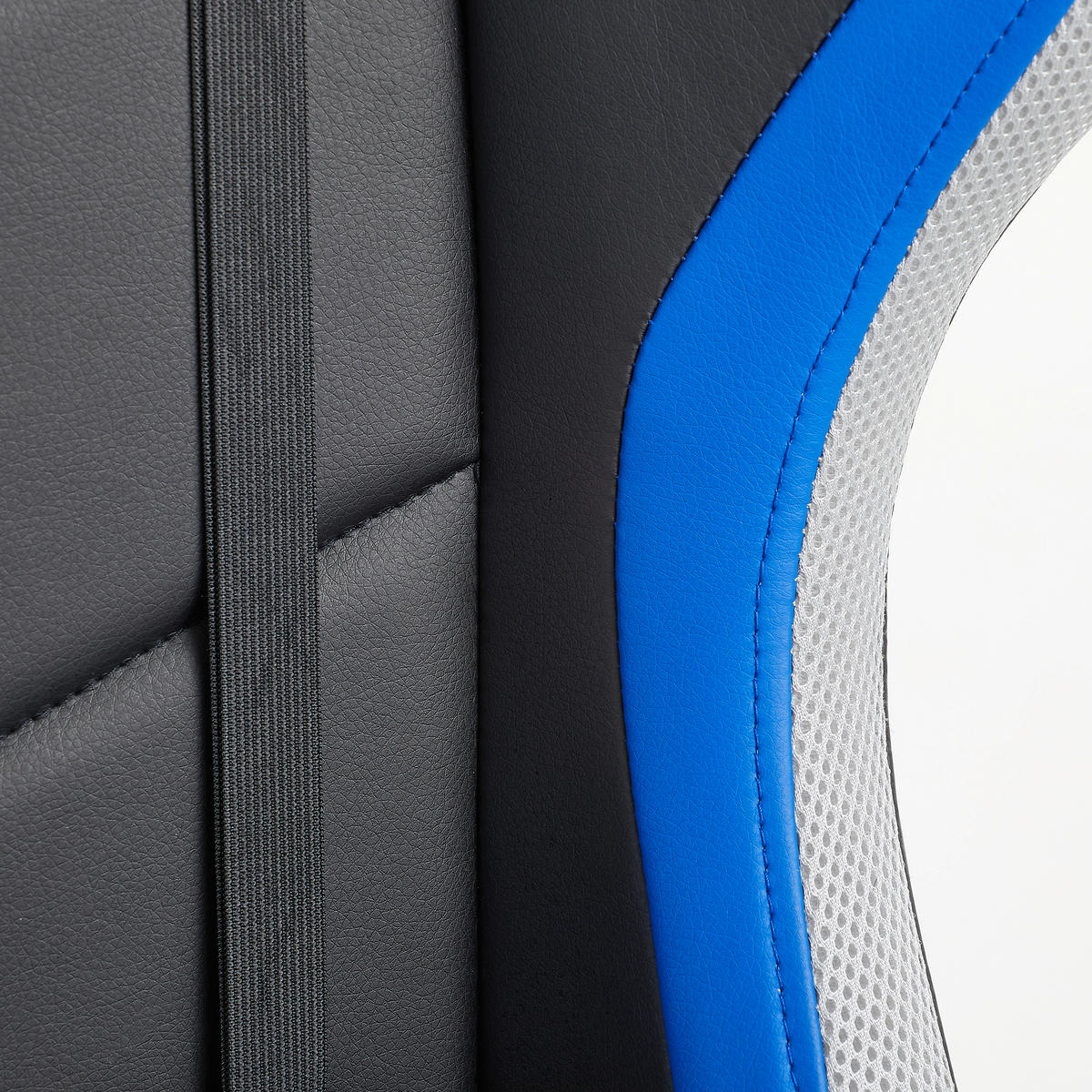 GAMING STOL kovina, umetna masa, tekstil modra, črna, bela  - modra/črna, Design, kovina/umetna masa (68/124-134/60cm) - Novel