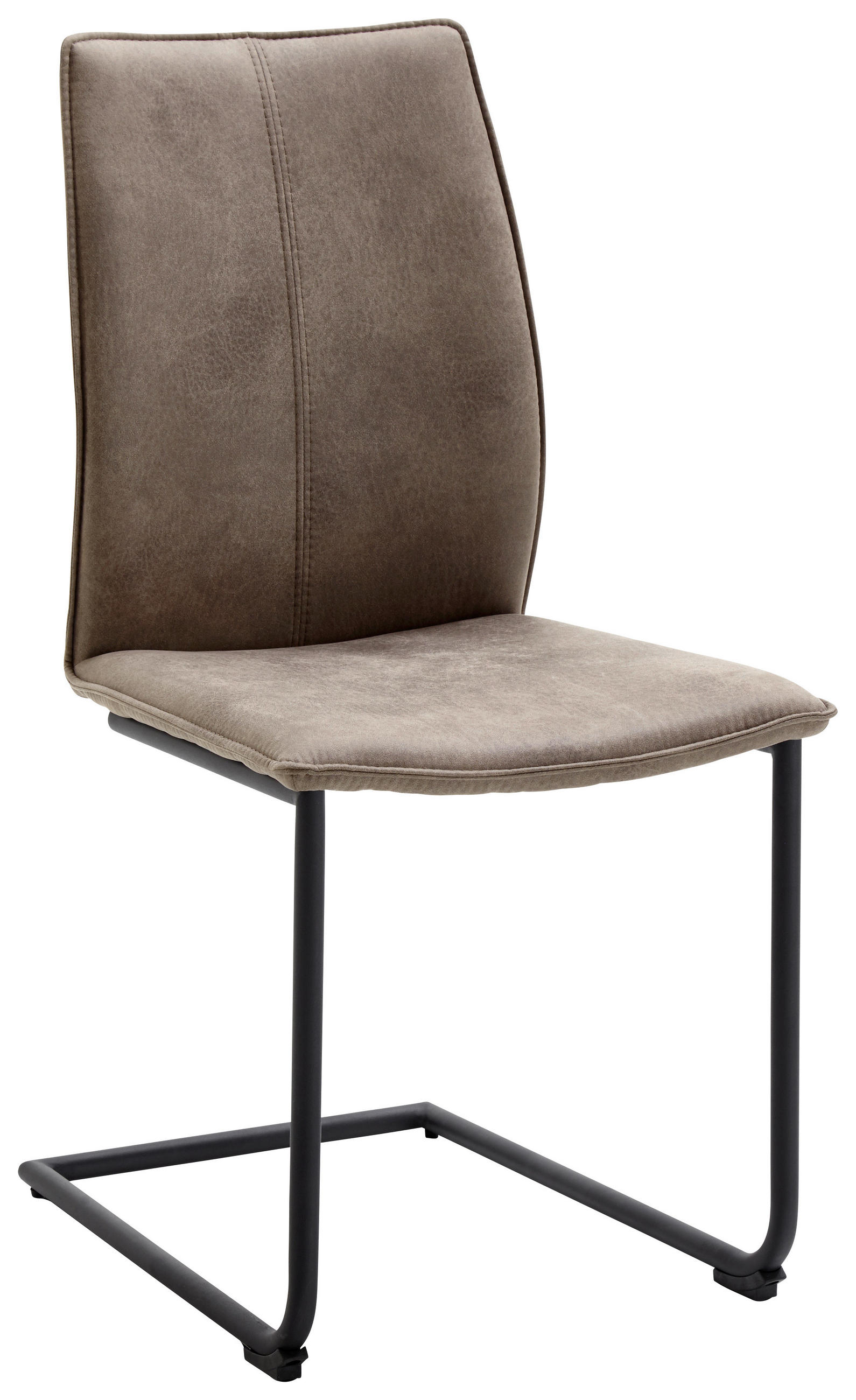 SCHWINGSTUHL  in Eisen Mikrofaser  - Schwarz/Braun, Design, Textil/Metall (46/93/56cm) - Dieter Knoll