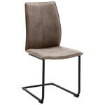 SCHWINGSTUHL  in Eisen Mikrofaser  - Schwarz/Braun, Design, Textil/Metall (46/93/56cm) - Dieter Knoll