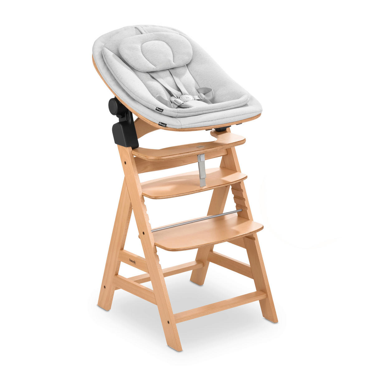 HOCHSTUHLLIEGE Highchair Bouncer Eco  - Buchefarben/Hellgrau, Basics, Holz/Textil (50/40/66cm) - Hauck