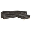 ECKSOFA Dunkelgrau Webstoff  - Dunkelgrau/Buchefarben, Design, Holz/Textil (245/208cm) - Livetastic