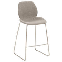 BARHOCKER Webstoff Edelstahlfarben, Hellgrau  - Edelstahlfarben/Hellgrau, Design, Textil/Metall (49/97/52cm) - Novel