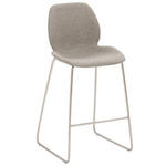 BARHOCKER Webstoff Edelstahlfarben, Hellgrau  - Edelstahlfarben/Hellgrau, Design, Textil/Metall (49/97/52cm) - Novel