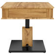 COUCHTISCH in Metall, Holzwerkstoff 70/70/46,5-66 cm  - Eichefarben/Schwarz, Design, Holzwerkstoff/Metall (70/70/46,5-66cm) - Carryhome