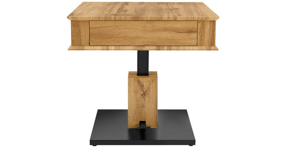 COUCHTISCH in Metall, Holzwerkstoff 70/70/46,5-66 cm  - Eichefarben/Schwarz, Design, Holzwerkstoff/Metall (70/70/46,5-66cm) - Carryhome