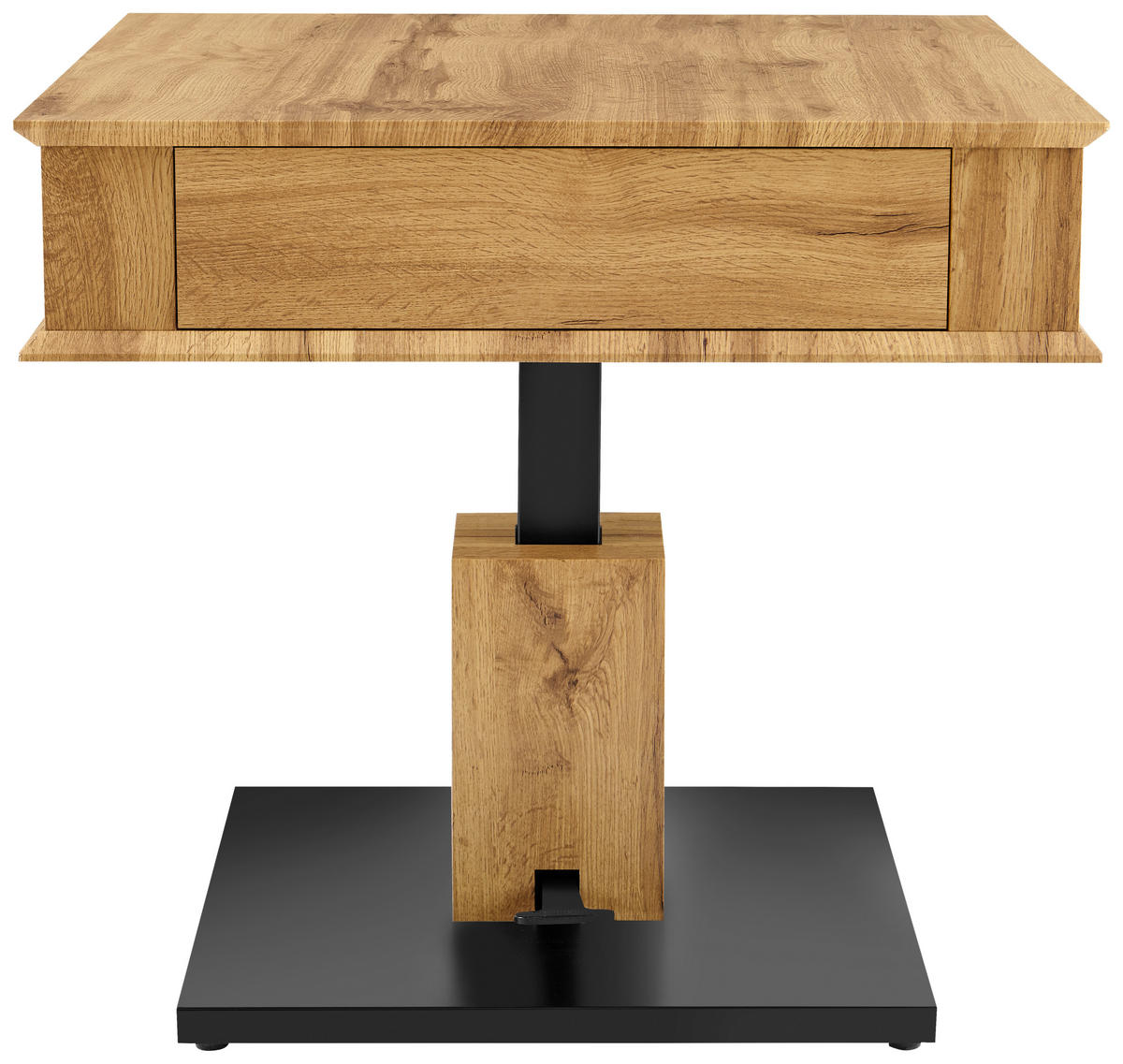 KONFERENČNÝ STOLÍK, čierna, farba duba, kov, papier, kompozitné drevo, 70/70/68 cm - čierna/farba duba, Design, kov/kompozitné drevo (70/70/68cm) - Carryhome